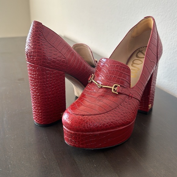 Sam Edelman Womens Aretha Spiced Mahogany Kenya Croco Leather - Picture 2 of 3